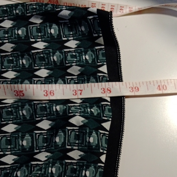 EUC Max Studio Green Ruch Tie Front Geometric Print  Dress Sz M - Picture 10 of 10